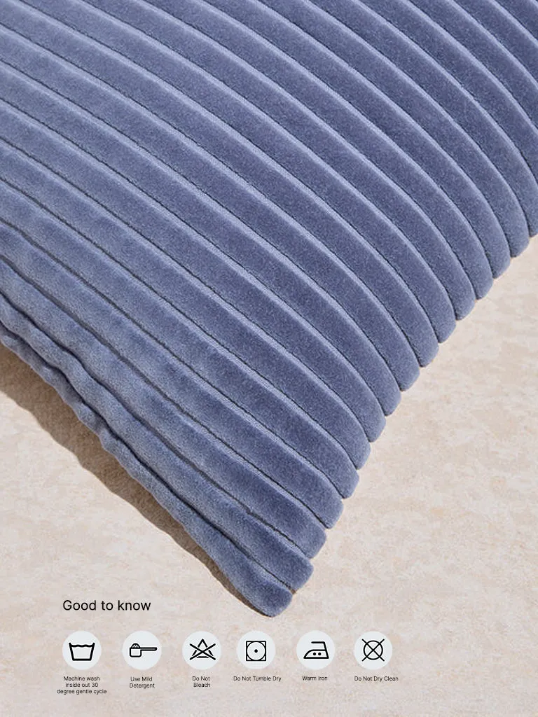 Westside Home Dusty Blue Self-Striped Corduroy Cushion Cover