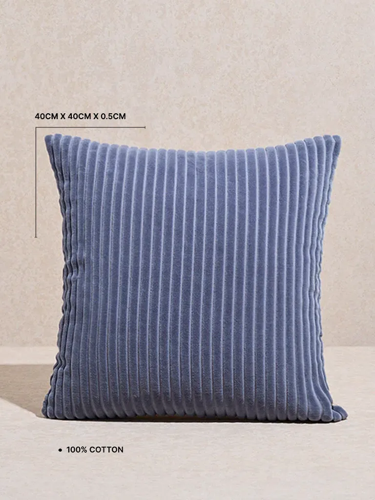 Westside Home Dusty Blue Self-Striped Corduroy Cushion Cover