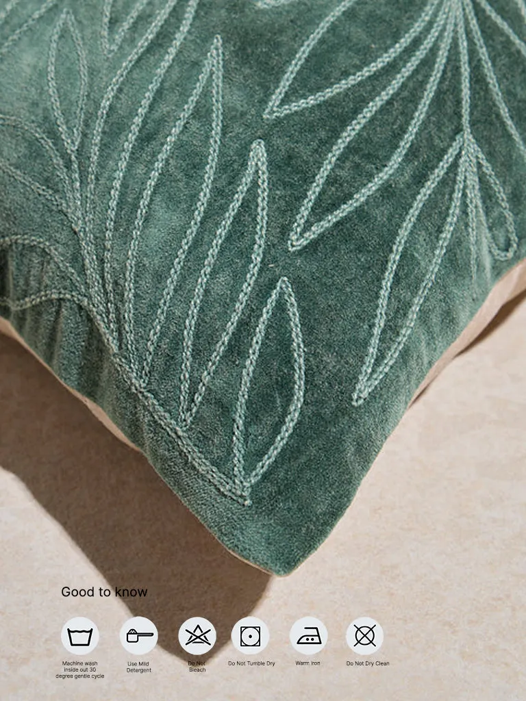 Westside Home Green Botanical Design Cushion Cover