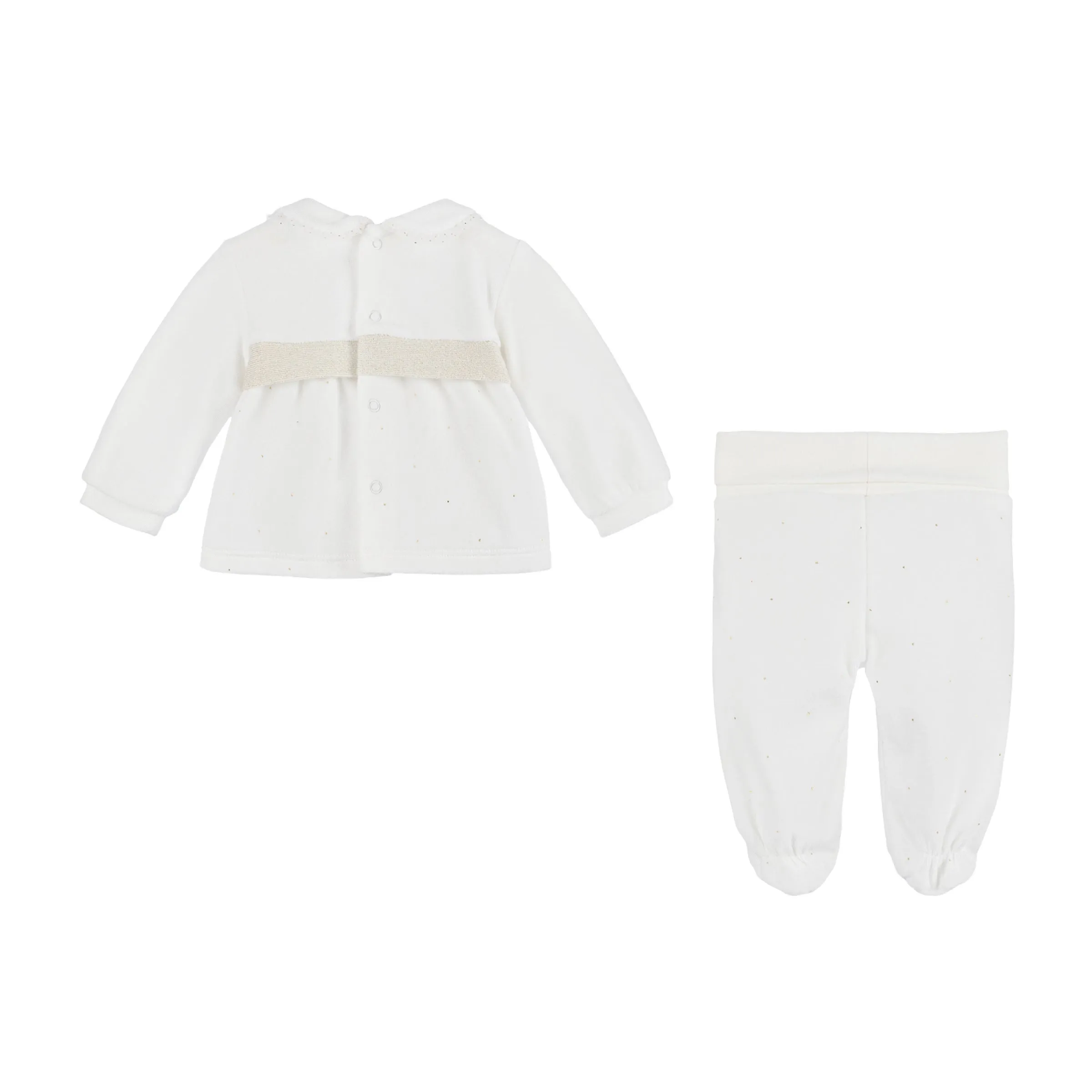White Bow Applique Formal Outfit