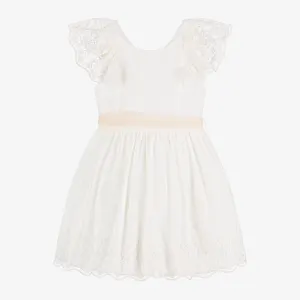 White Lace Ruffle Summer Dress