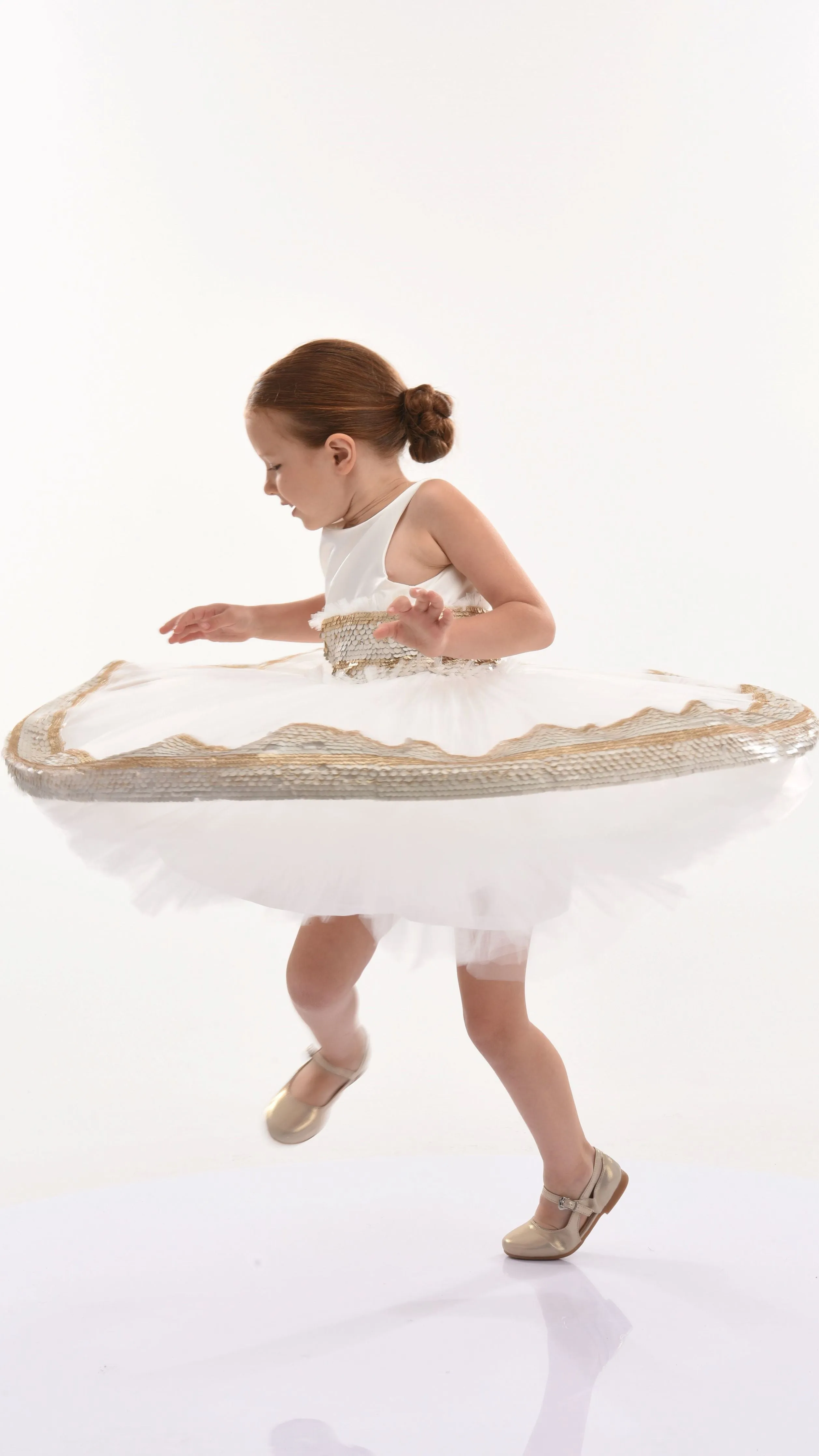 White Lorelei Sequin Hem Dress