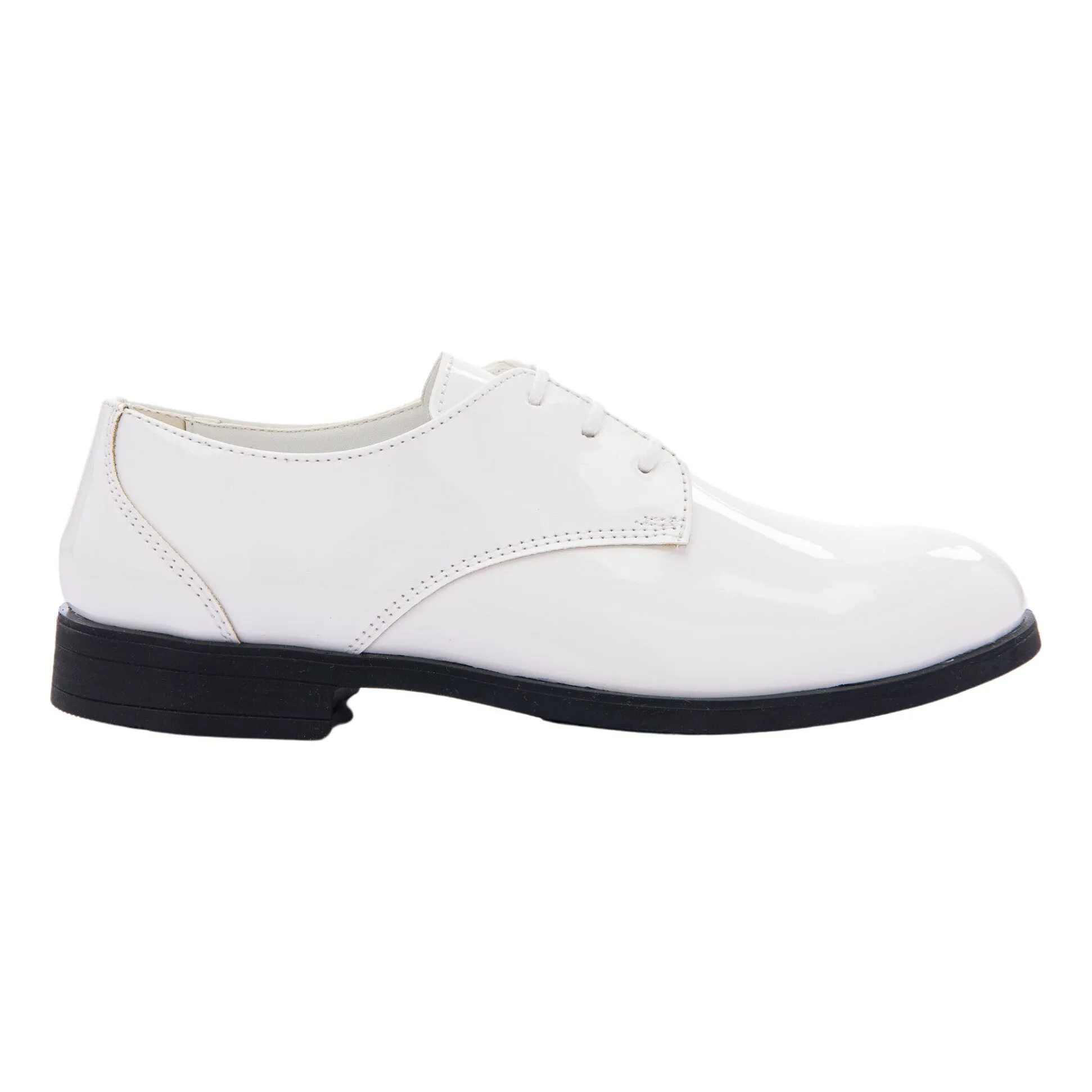 White Patent Lace Dress Shoes