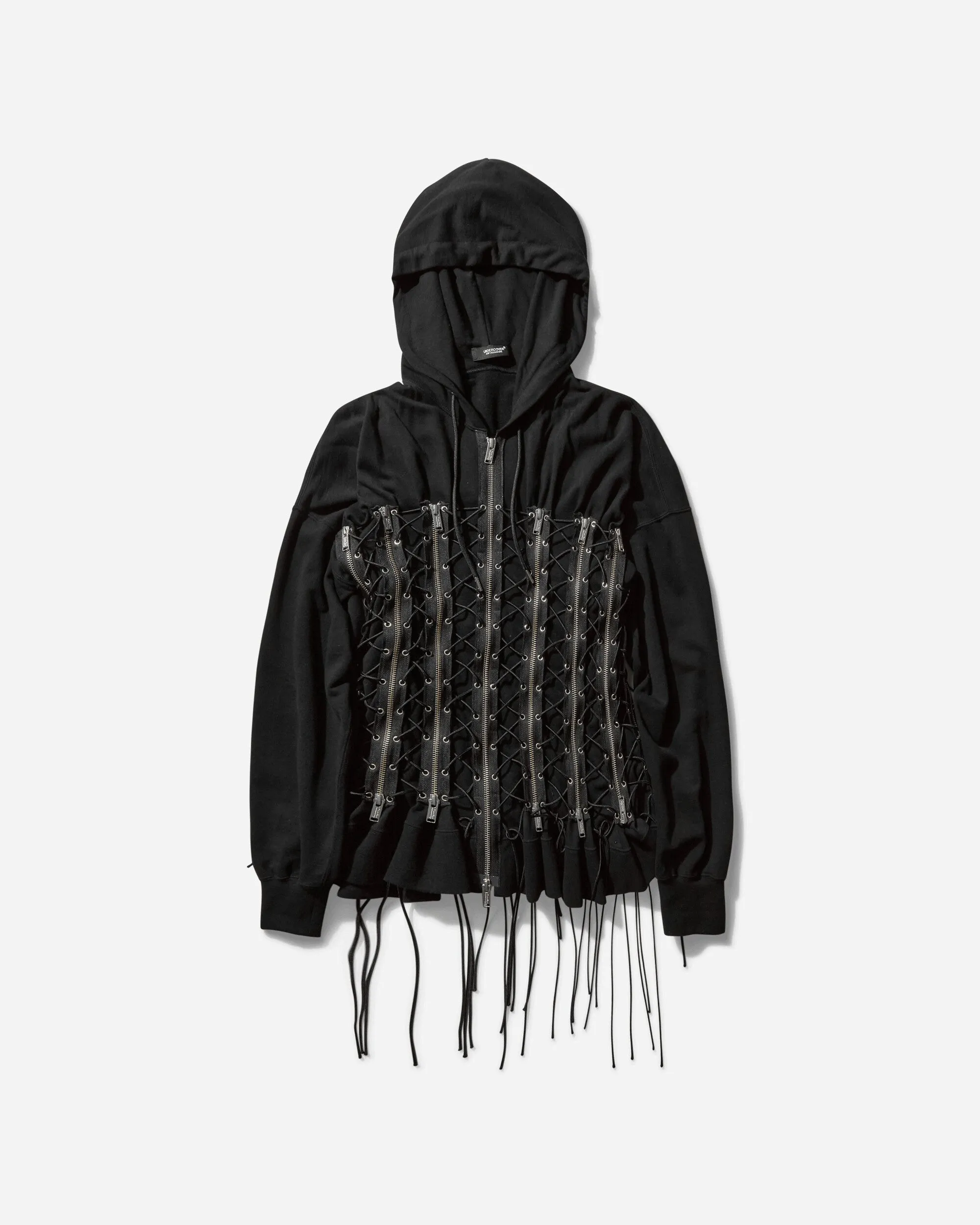 Women's Corset Zip Hoodie Black