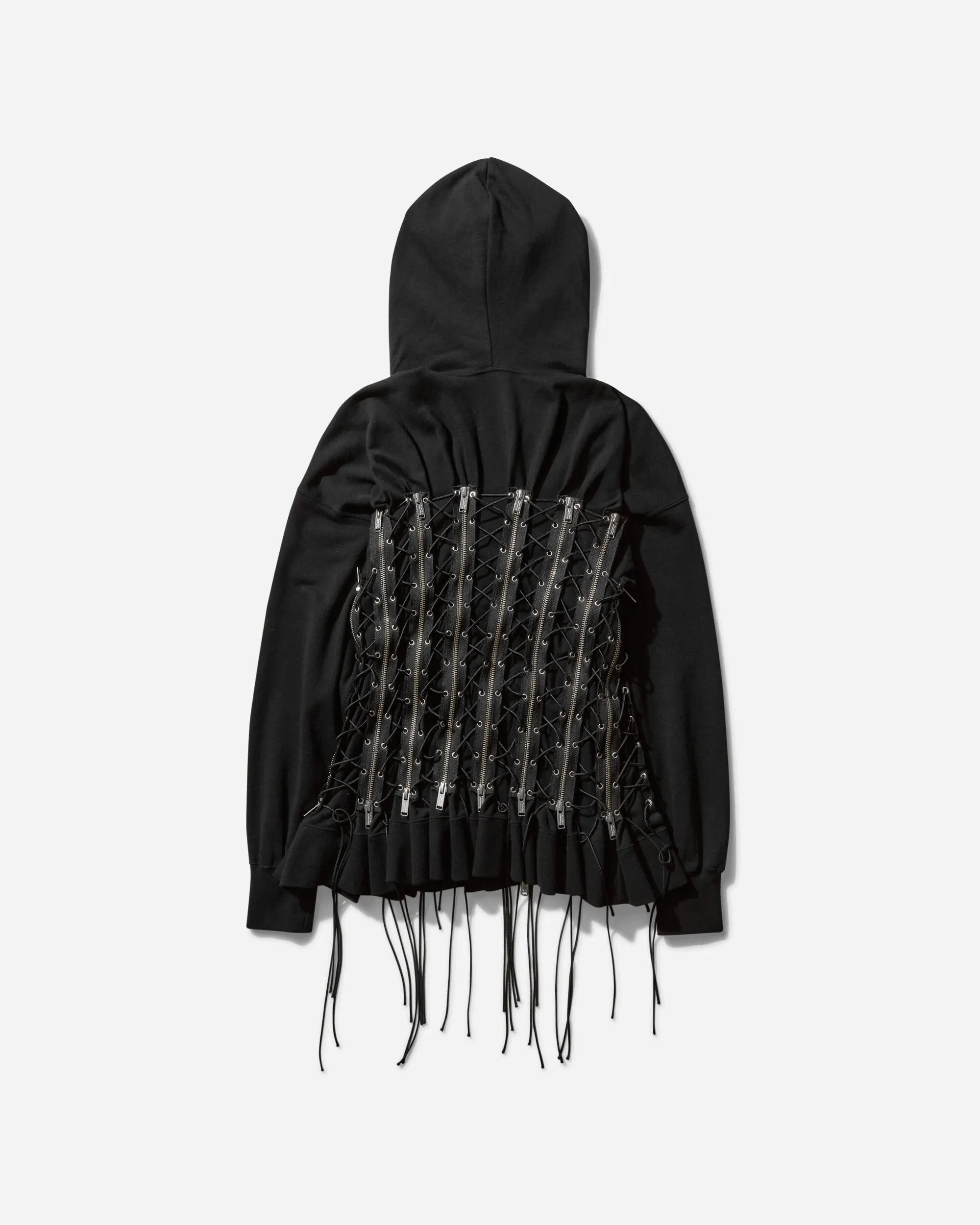 Women's Corset Zip Hoodie Black