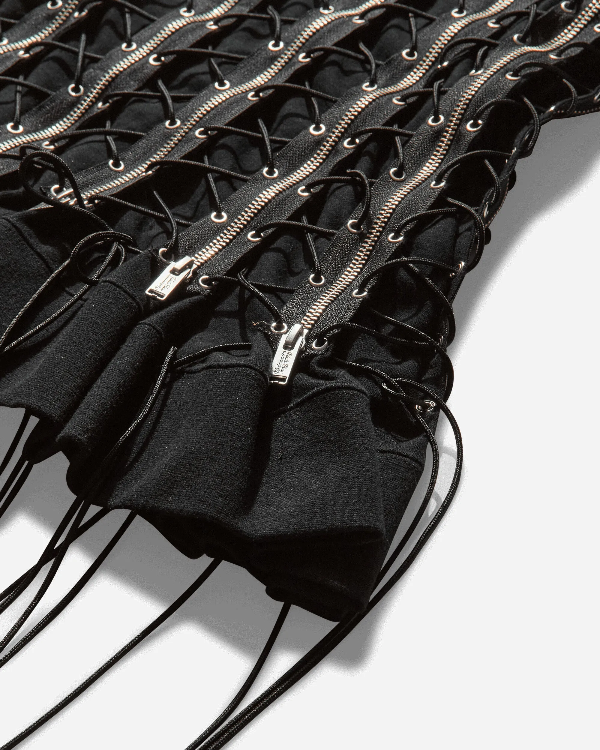 Women's Corset Zip Hoodie Black