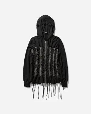Women's Corset Zip Hoodie Black