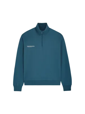 Womens Double Jersey Half Zip Sweatshirt—storm blue