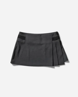 Women's Pleated Wrap Skirt Dark Grey