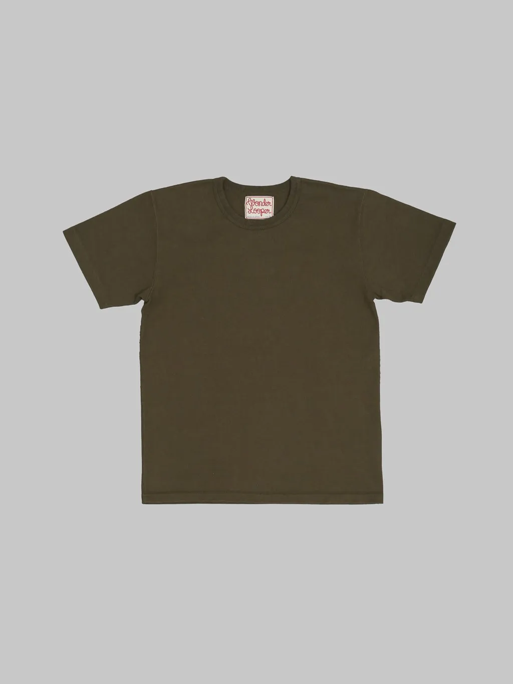 Wonder Looper Double Heavyweight Crewneck T-Shirt Heather Khaki