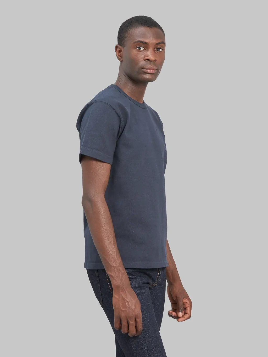 Wonder Looper Double Heavyweight Crewneck T-Shirt Navy