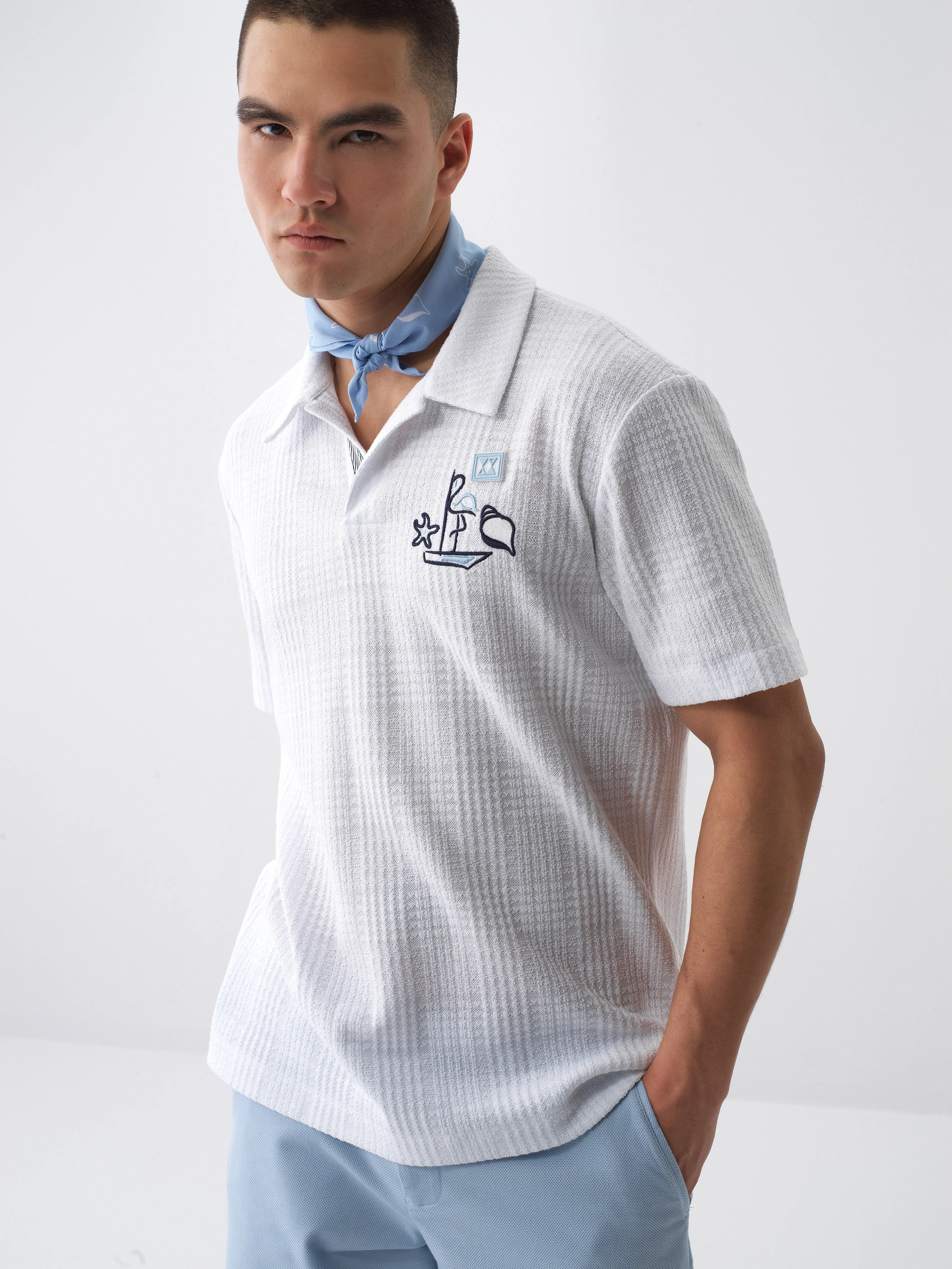 Xint Off White Polo With Simple Design