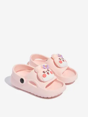 Yellow Pink Bunny-Detailed Clogs