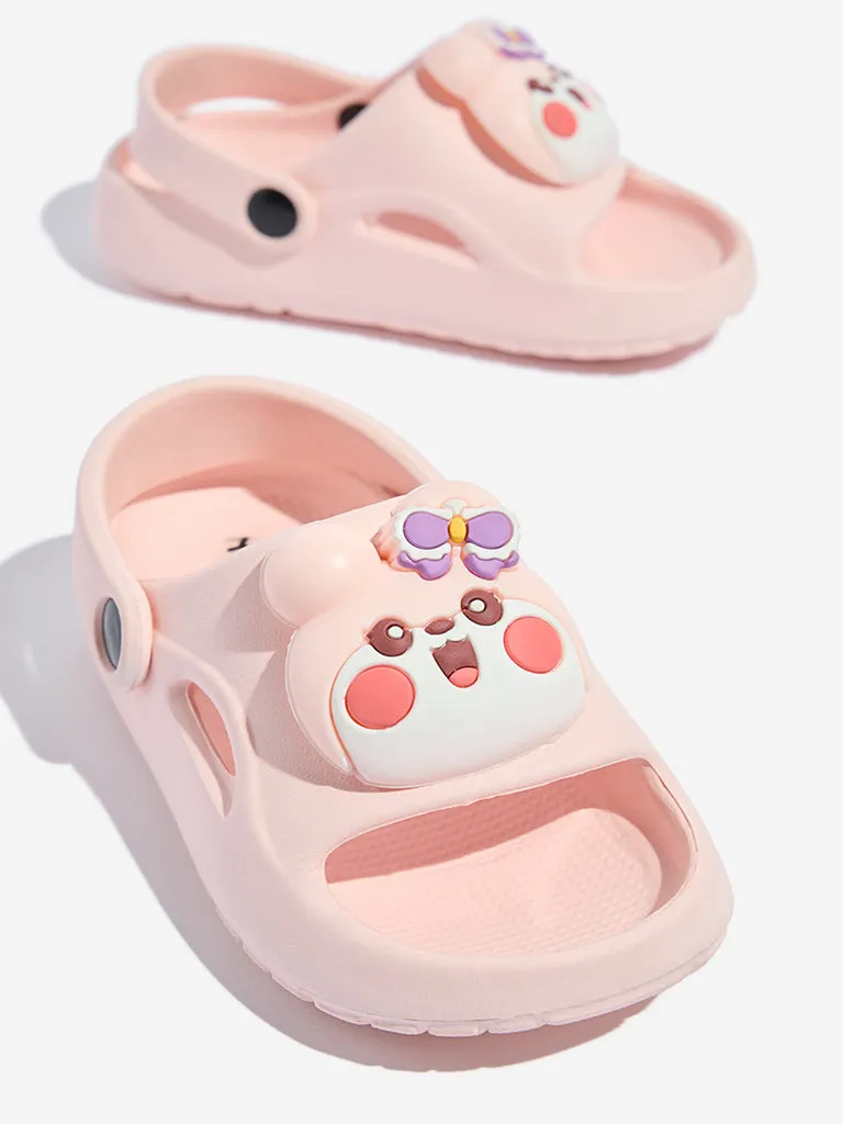 Yellow Pink Bunny-Detailed Clogs