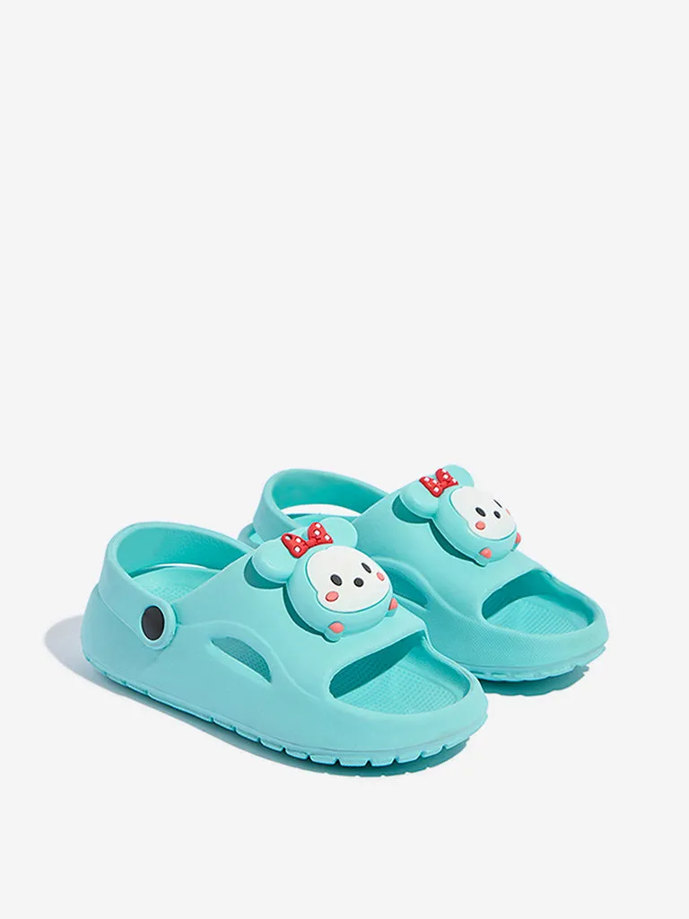 Yellow Turquoise Minny-Mouse Detailed Clogs